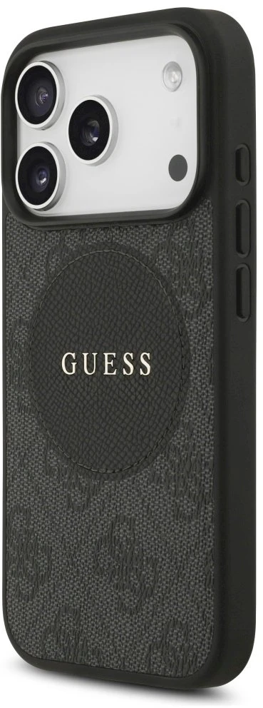 Dėklas Guess 4G Circle Classic Logo MagSafe Apple iPhone 17 Pro juodos spalvos