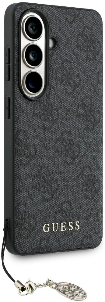 Dėklas Guess 4G Classic Logo Charm MagSafe Samsung Galaxy S26 juodos spalvos