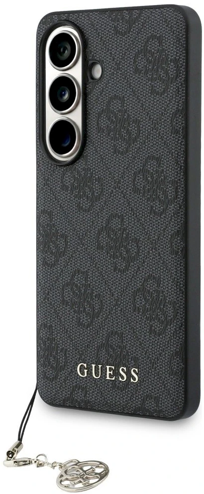 Dėklas Guess 4G Classic Logo Charm MagSafe Samsung Galaxy S26 juodos spalvos