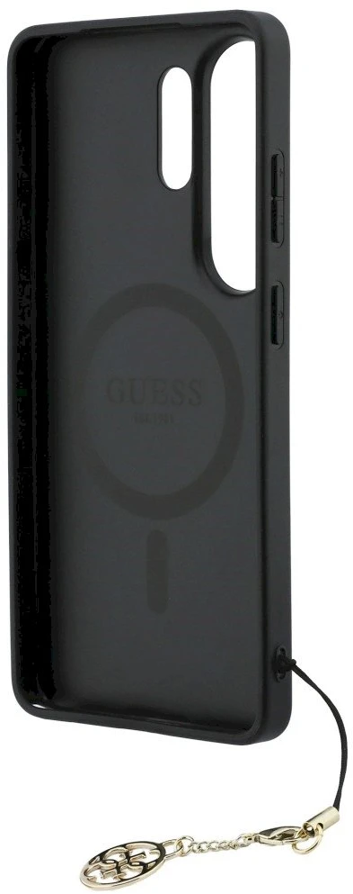 Dėklas Guess 4G Classic Logo Charm MagSafe Samsung Galaxy S26 Ultra juodos spalvos