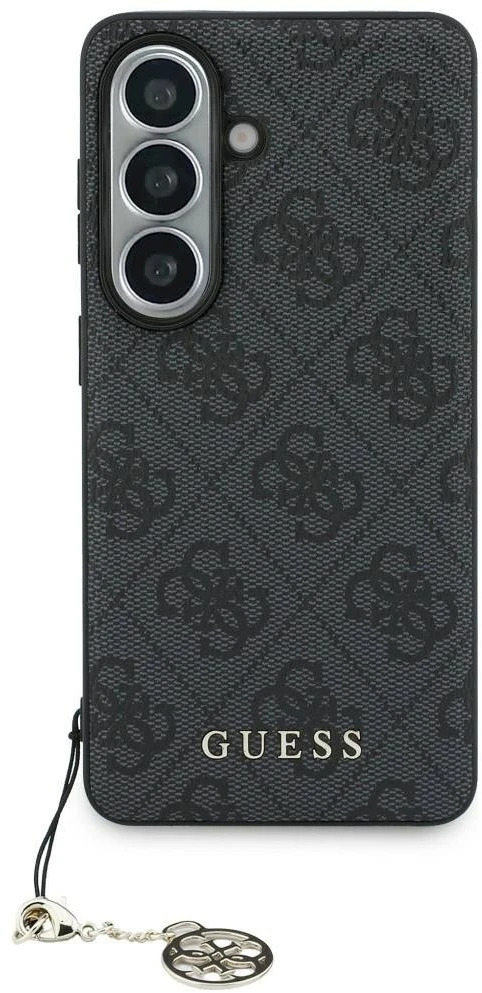 Dėklas Guess 4G Classic Logo Charm MagSafe Samsung Galaxy S26 juodos spalvos