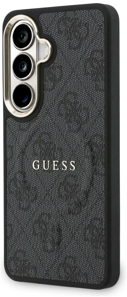 Guess PU Leather 4G Gold Frame Magnetic dėklas skirtas Samsung Galaxy S26+ juodos spalvos