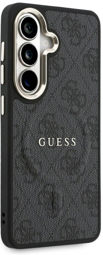 Guess PU Leather 4G Gold Frame Magnetic dėklas skirtas Samsung Galaxy S26+ juodos spalvos