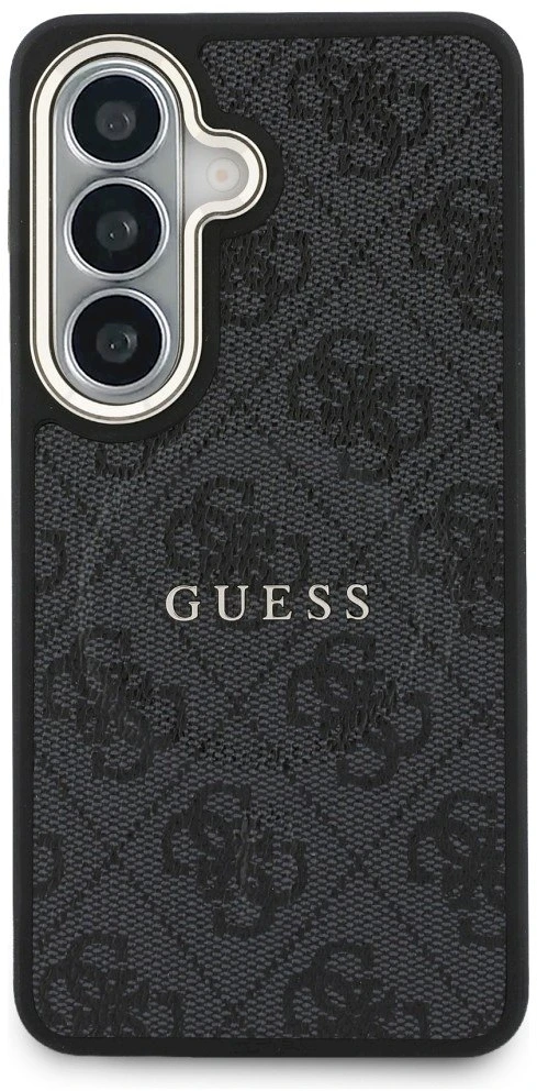 Guess PU Leather 4G Gold Frame Magnetic dėklas skirtas Samsung Galaxy S26+ juodos spalvos