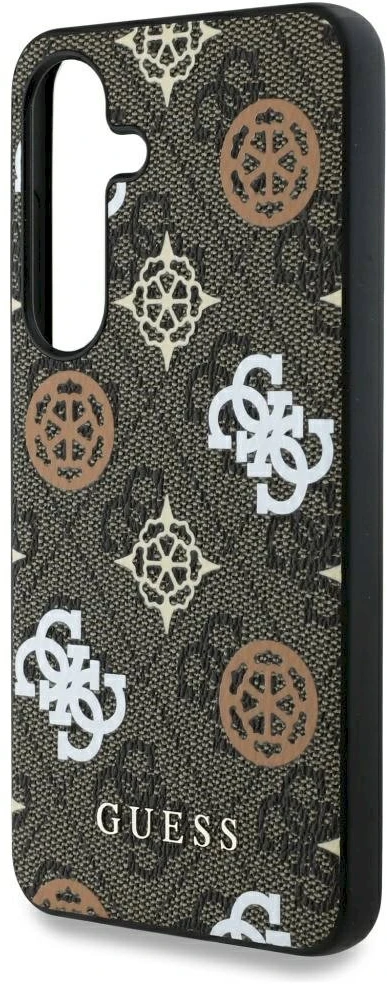 Guess 4G Printed Colored Peony Pattern MagSafe - dėklas skirtas Samsung Galaxy S25 ruda