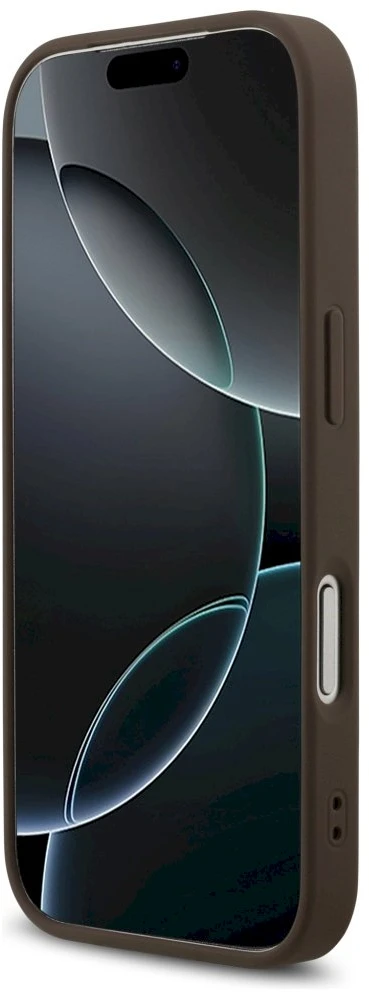 GUESS dėklas, skirtas IPHONE 17 Pro, suderinamas su MagSafe GUHMP17LP4RPSW (4G spausdintos juostelės), rudas