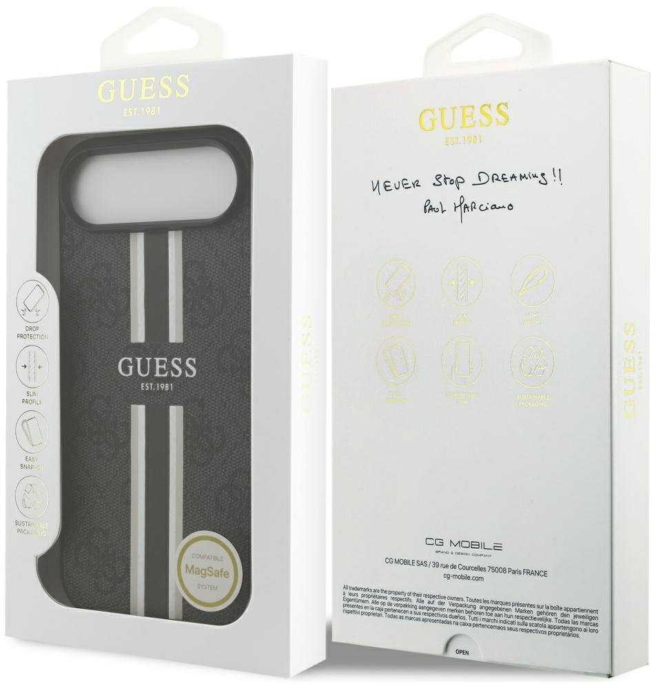 Guess 4G Printed Stripes MagSafe - dėklas skirtas Apple iPhone Air juodas