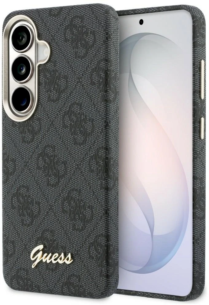 Guess 4G Script MagSafe dėklas skirtas Samsung Galaxy S26 – juodos spalvos