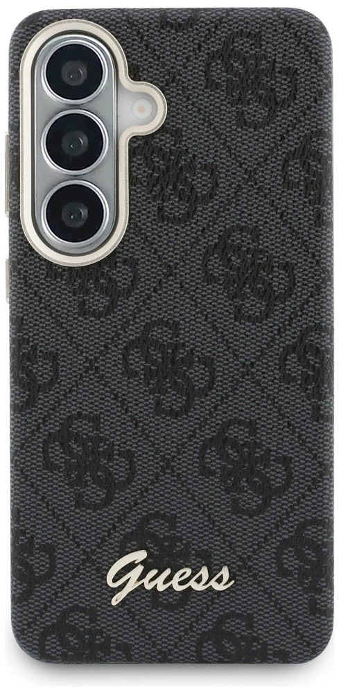 Guess 4G Script MagSafe dėklas skirtas Samsung Galaxy S26 – juodos spalvos