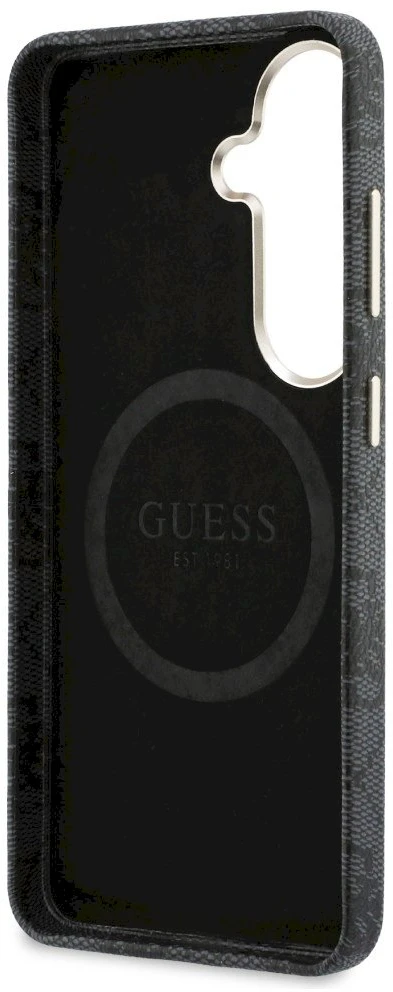 Guess 4G Script MagSafe dėklas skirtas Samsung Galaxy S26 – juodos spalvos