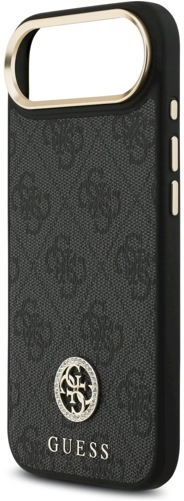 Guess 4G Strass Logo & Big Strap Metal Mygtukai MagSafe dėklas skirtas Apple iPhone Air juodos spalvos