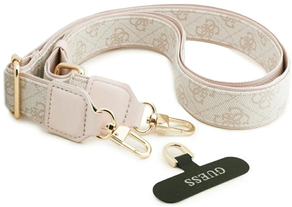 Original dėklas GUESS 4G Strass Logo & Big Strap Metal Mygtukai MagSafe skirtas Apple iPhone 17 Air pink