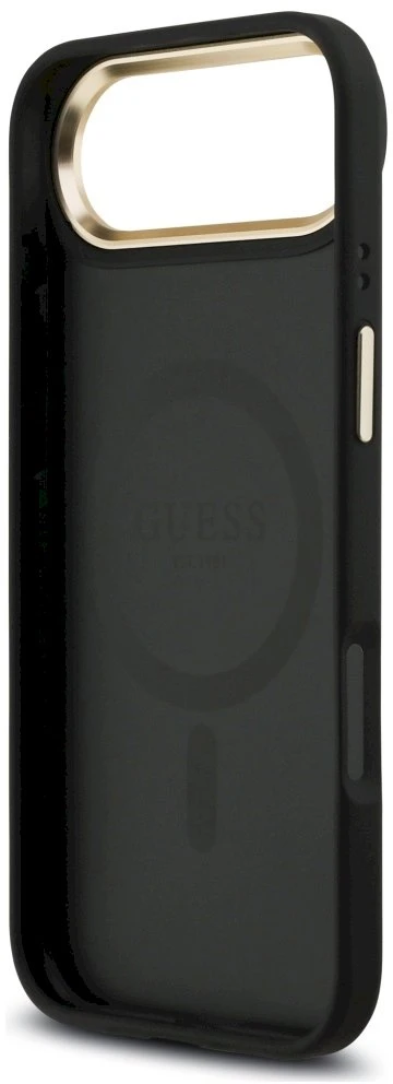Guess 4G Strass Logo & Big Strap Metal Mygtukai MagSafe dėklas skirtas Apple iPhone Air juodos spalvos