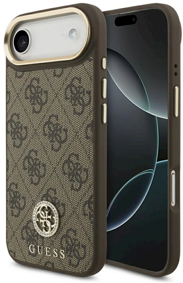 „Guess 4G Strass Logo MagSafe“ dėklas, skirtas „iPhone Air“ – rudas
