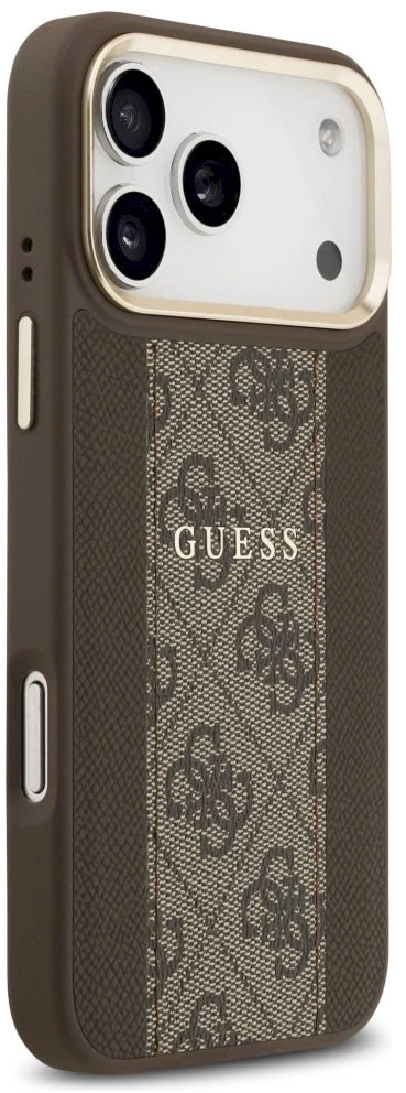 „Guess 4G Stripe MagSafe“ dėklas, skirtas „iPhone 17 Pro Max“ – ruda