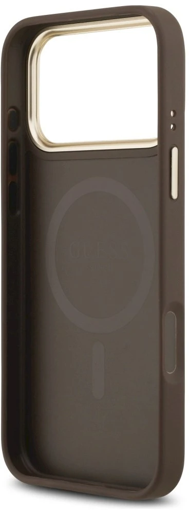 „Guess 4G Stripe MagSafe“ dėklas, skirtas „iPhone 17 Pro Max“ – ruda