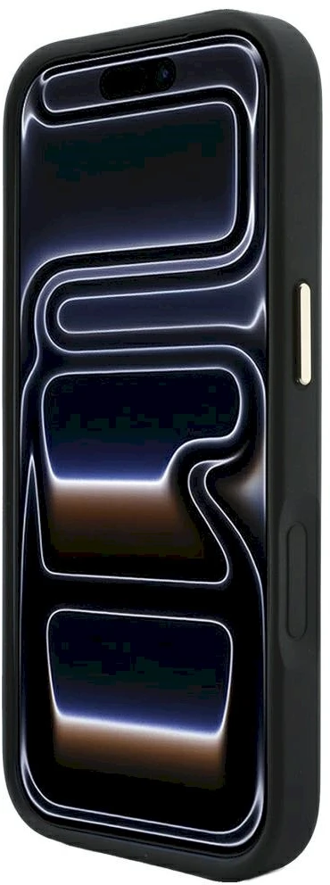 Dėklas Guess Case for IPHONE 18 Pro/17 Pro compatible with MagSafe (Stripe Round and Classic Logos 4G) juodas