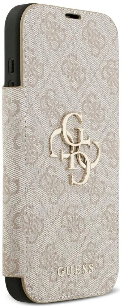 Dėklas Guess Book 4G Metal Logo Case, skirta iPhone 18 Pro Max / 17 Pro Max - Rožinė