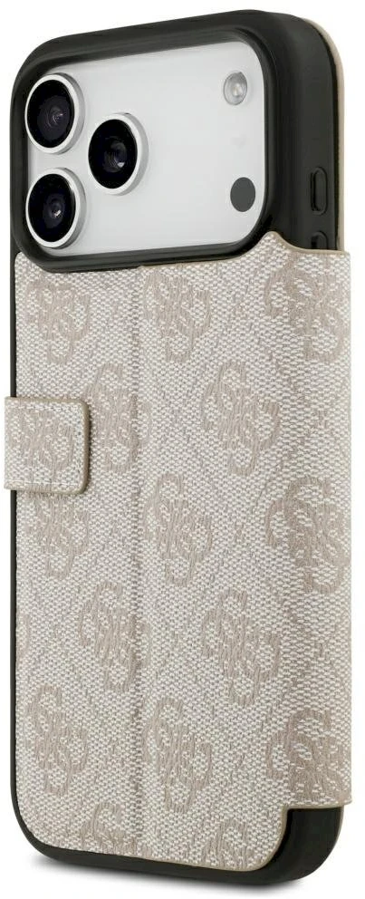 Dėklas Guess Book 4G Metal Logo Case, skirta iPhone 18 Pro Max / 17 Pro Max - Rožinė