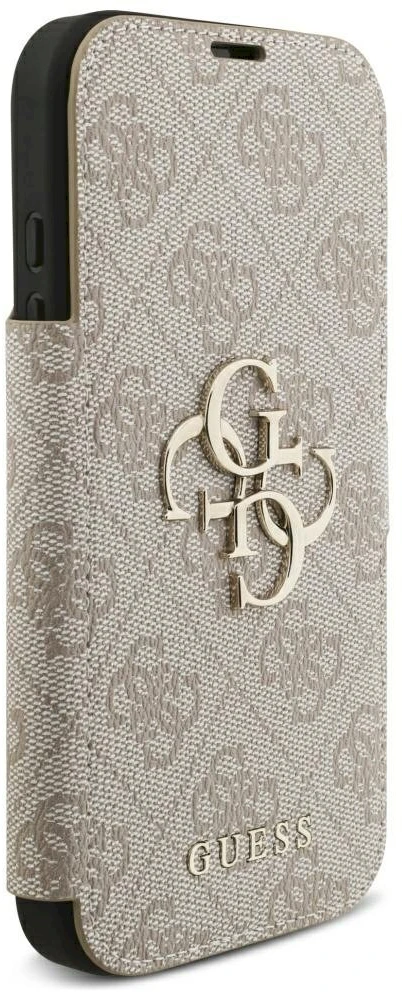 Dėklas Guess Book 4G Metal Logo Case for iPhone 18 Pro / 17 Pro - Rožinė