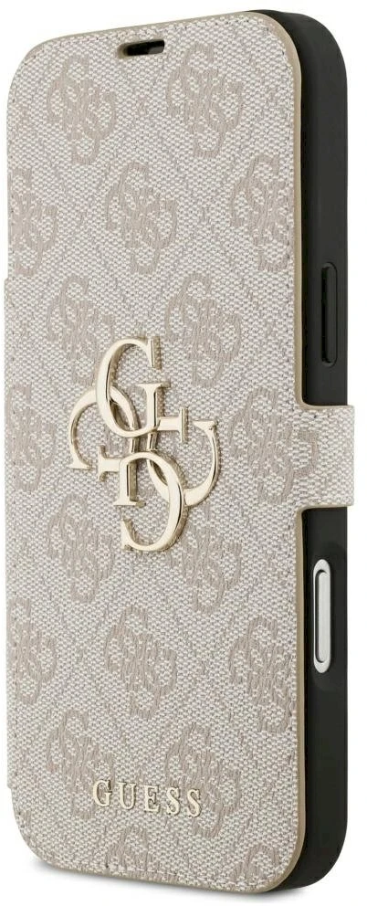 Dėklas Guess Book 4G Metal Logo Case, skirta iPhone 18 Pro Max / 17 Pro Max - Rožinė