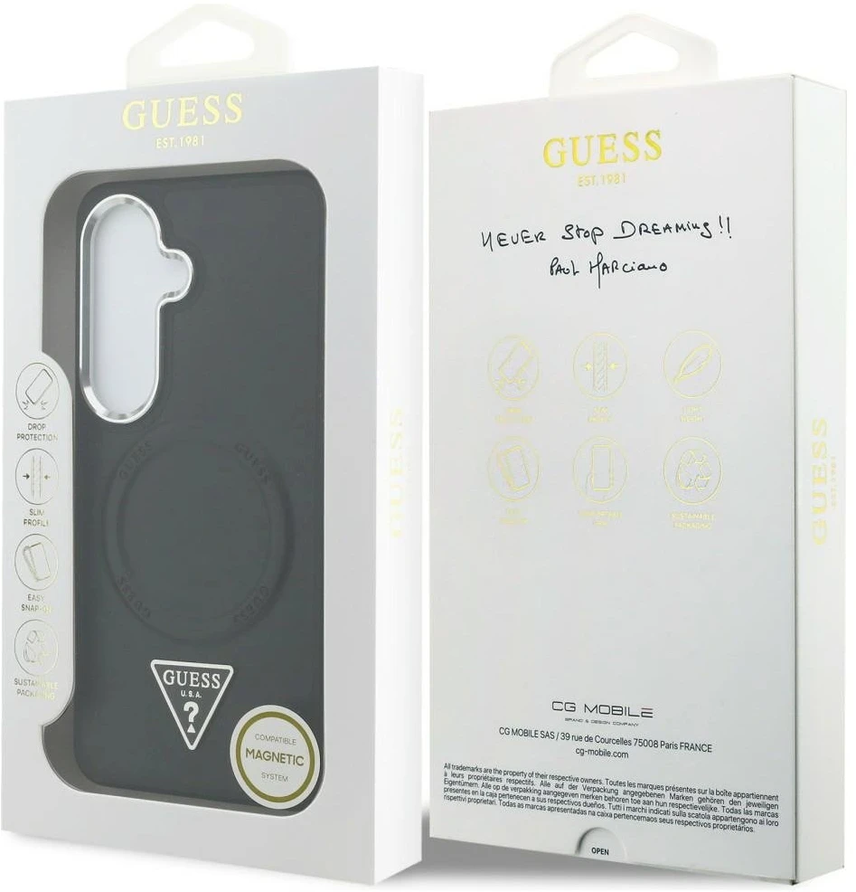 Telefono dėklas MagSafe Galaxy S26 juodas Guess