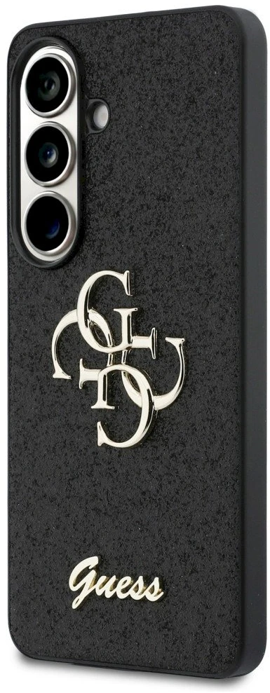 Dėklas Guess Fixed Glitter Big 4G Metal Logo Samsung Galaxy S26 juodos spalvos