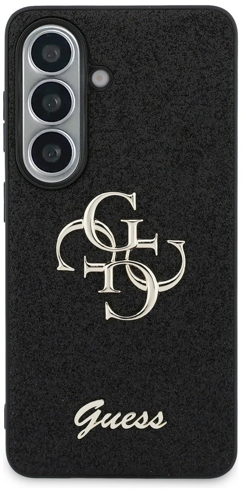 Dėklas Guess Fixed Glitter Big 4G Metal Logo Samsung Galaxy S26 juodos spalvos