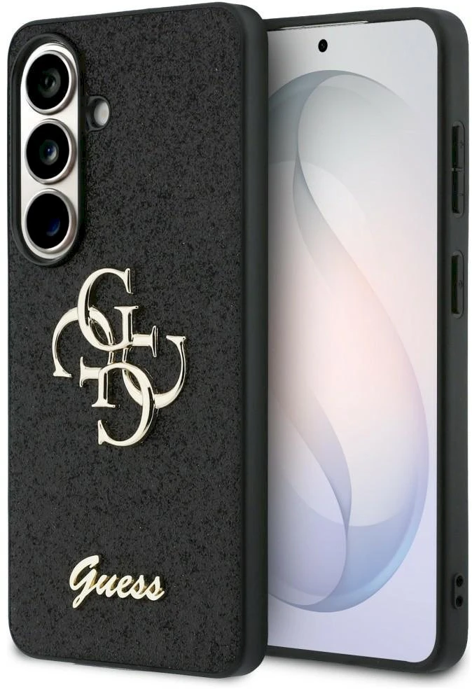 Dėklas Guess Fixed Glitter Big 4G Metal Logo Samsung Galaxy S26 juodos spalvos