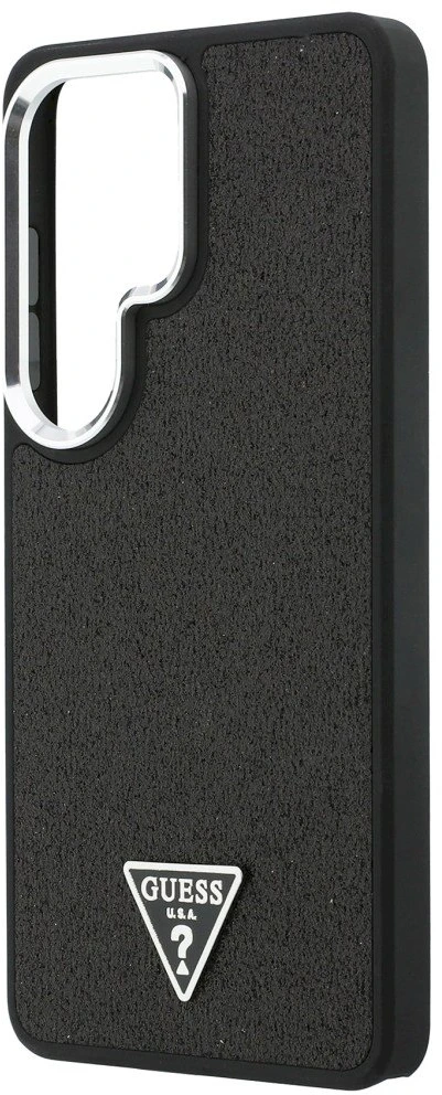 Dėklas Guess Fixed Glitter Triangle MagSafe Samsung Galaxy S26 Ultra juodos spalvos