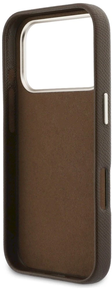 GUESS dėklas, skirtas IPHONE 17 Pro GUHCP17L5PS4RGGW (PU FW dervos logotipas) rudas