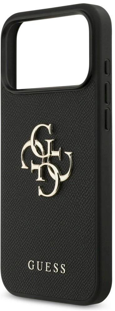 Original dėklas GUESS Grained Big 4G & Classic Logo skirtas Apple iPhone 17 Pro Max juodos spalvos