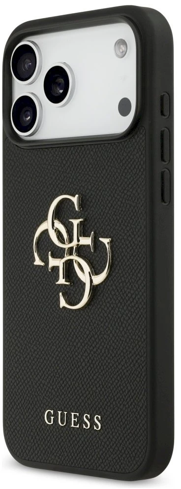 Original dėklas GUESS Grained Big 4G & Classic Logo skirtas Apple iPhone 17 Pro Max juodos spalvos