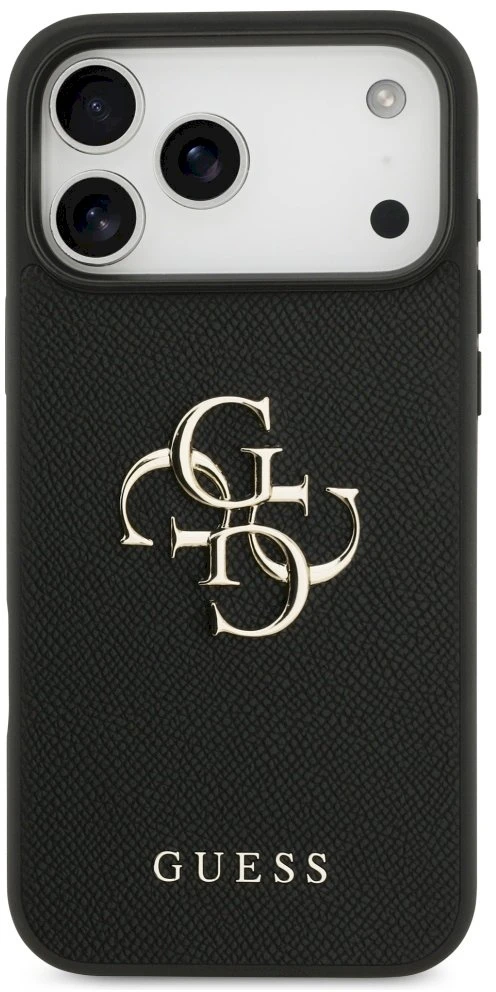 Original dėklas GUESS Grained Big 4G & Classic Logo skirtas Apple iPhone 17 Pro Max juodos spalvos