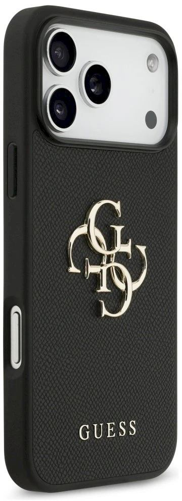 Original dėklas GUESS Grained Big 4G & Classic Logo skirtas Apple iPhone 17 Pro Max juodos spalvos