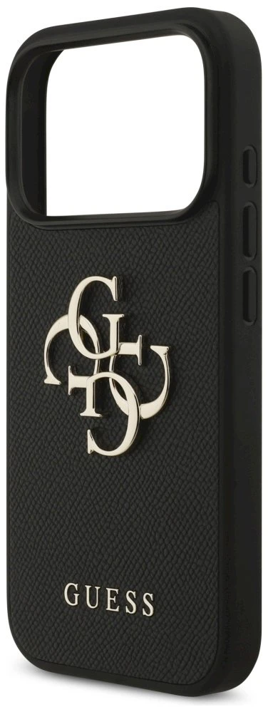 Original dėklas GUESS Grained Big 4G & Classic Logo skirtas Apple iPhone 17 Pro juodos spalvos