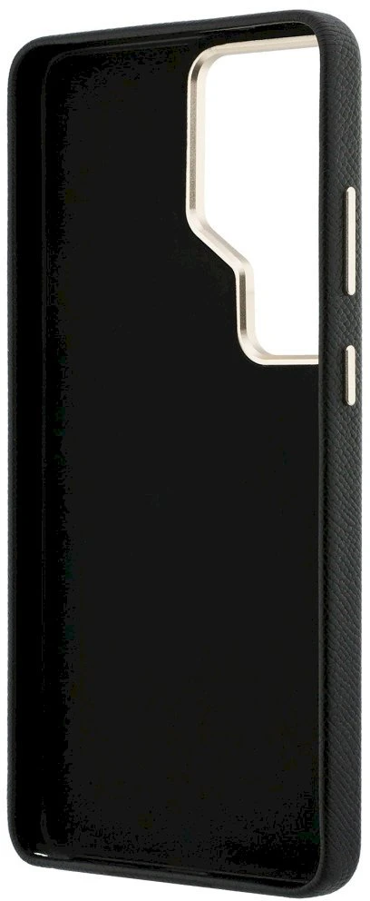 Guess PU 4G Resin Metal Logo dėklas skirtas Samsung Galaxy S26 Ultra juodos spalvos