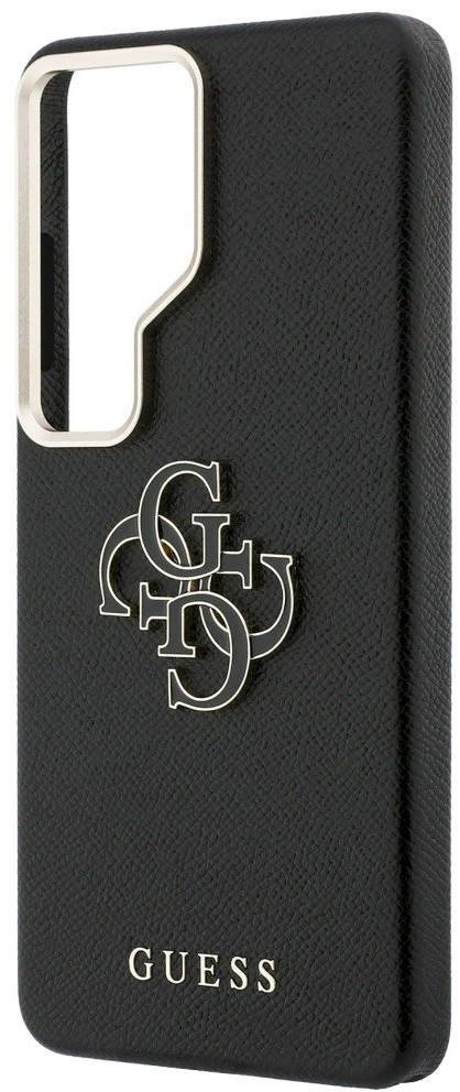 Guess PU 4G Resin Metal Logo dėklas skirtas Samsung Galaxy S26 Ultra juodos spalvos