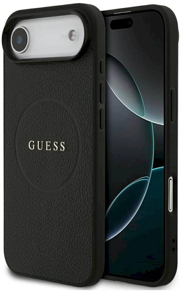 Guess Grained Ring MagSafe - dėklas skirtas Apple iPhone Air juodas
