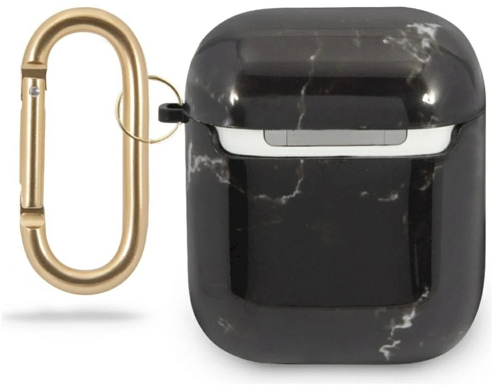 Guess GUACA2TPUMABK AirPods 1/2 cover juoda/juodas Marble Collection