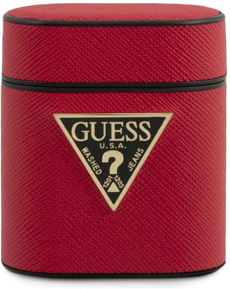 „Guess GUACA2VSATMLRE“ „AirPods 1/2“ dėklas, raudonas/raudonas, „Saffiano“