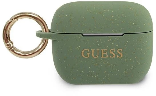Guess Apsauginis dėklas GUACAPSILGLKA silikoninis Glitter, skirtas AirPods Pro žalias