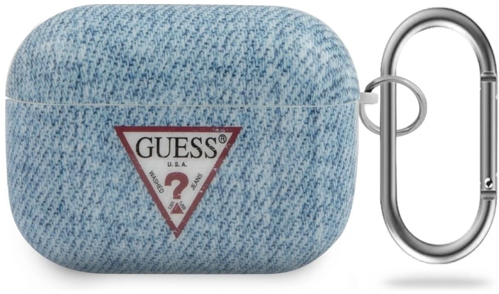 Guess GUACAPTPUJULLB AirPods Pro dėklas light mėlynos spalvos Jeans Collection