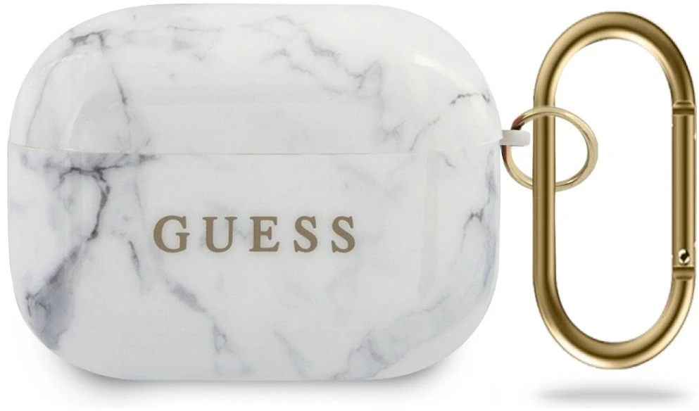 Apple AirPods Pro Guess Marble Collection (GUACAPTPUMAWH) ausinių dėklas baltos spalvos
