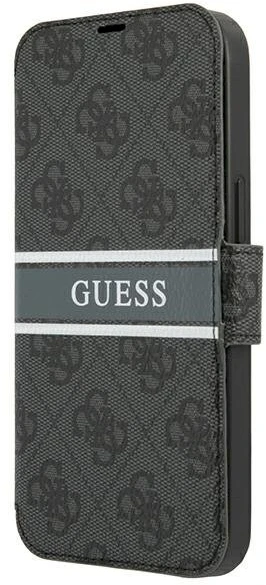 Dėklas Guess GUBKP13L4GDGR iPhone 13 Pro / 13 6.1" pilkas/pilkas book 4G Stripe