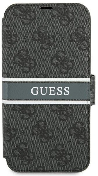 Dėklas Guess GUBKP13L4GDGR iPhone 13 Pro / 13 6.1" pilkas/pilkas book 4G Stripe