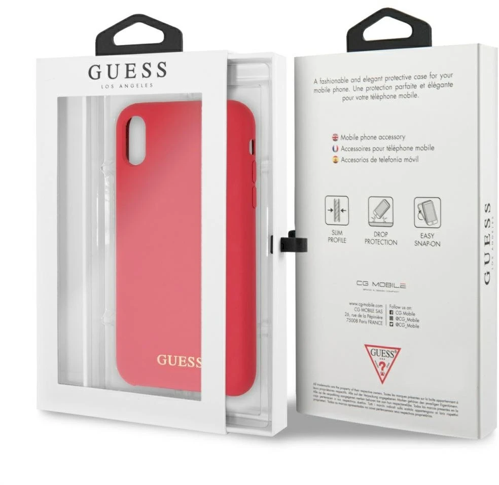 Guess GUHCI61LSGLRE iPhone XR raudonas/raudonas kietas silikoninis dėklas