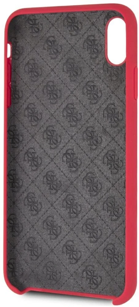 Guess GUHCI65LSGLRE iPhone Xs Max raudonas/raudonas kietas silikoninis dėklas