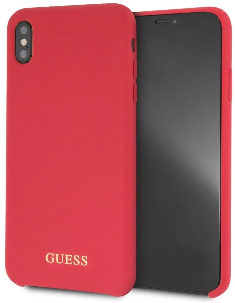 Guess GUHCI65LSGLRE iPhone Xs Max raudonas/raudonas kietas silikoninis dėklas