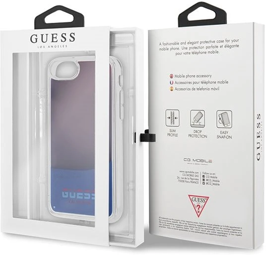 Dėklas Guess California Glow tamsiame dėkle, skirta iPhone 7 / 8 / SE 2020 - raudona